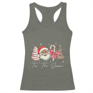 Funny Black Christmas Racerback Tank Top Tis The Season African American Santa TS11 Military Green Print Your Wear