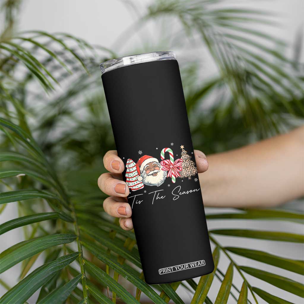 Funny Black Christmas Skinny Tumbler Tis The Season African American Santa TS11 Print Your Wear