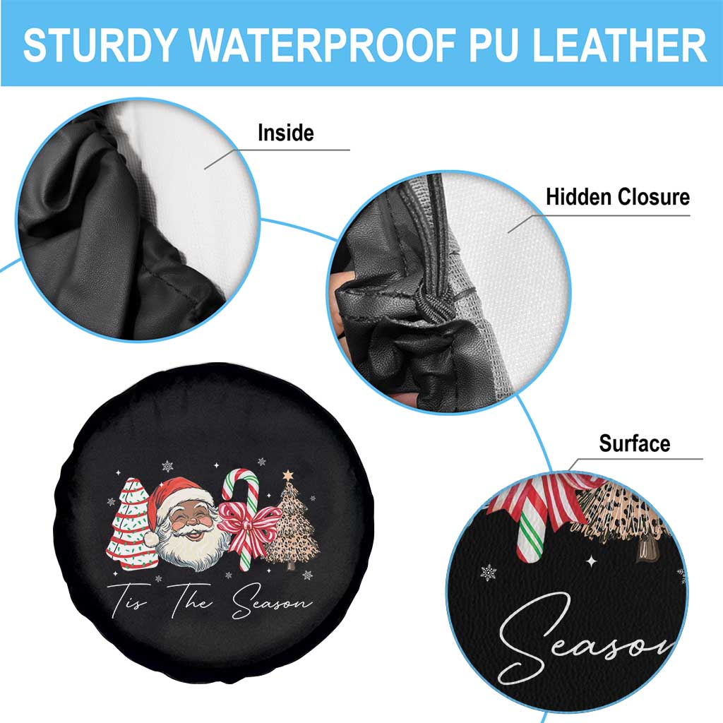 Funny Black Christmas Spare Tire Cover Tis The Season African American Santa TS11 Print Your Wear