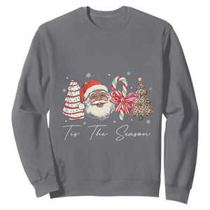 Funny Black Christmas Sweatshirt Tis The Season African American Santa TS11 Charcoal Print Your Wear