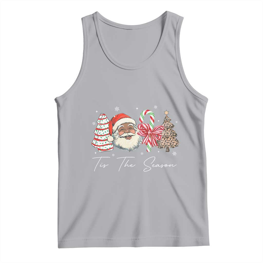 Funny Black Christmas Tank Top Tis The Season African American Santa TS11 Athletic Heather Print Your Wear
