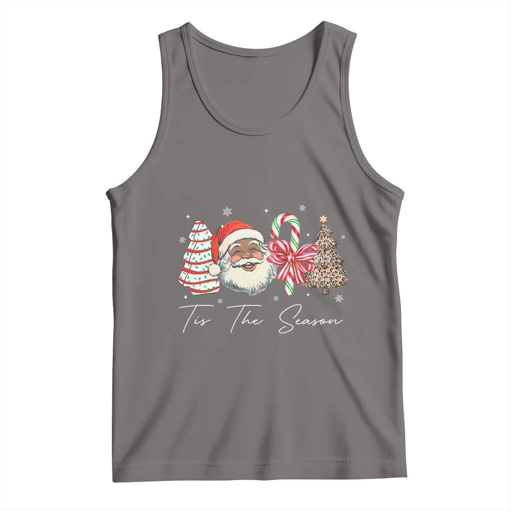 Funny Black Christmas Tank Top Tis The Season African American Santa TS11 Deep Heather Print Your Wear