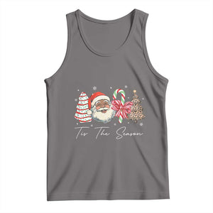 Funny Black Christmas Tank Top Tis The Season African American Santa TS11 Deep Heather Print Your Wear