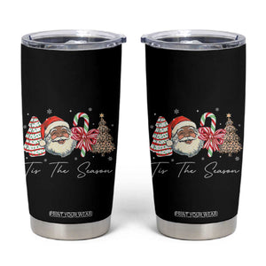 Funny Black Christmas Tumbler Cup Tis The Season African American Santa TS11 Black Print Your Wear