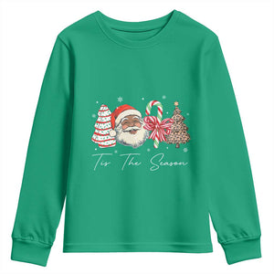 Funny Black Christmas Youth Sweatshirt Tis The Season African American Santa TS11 Irish Green Print Your Wear