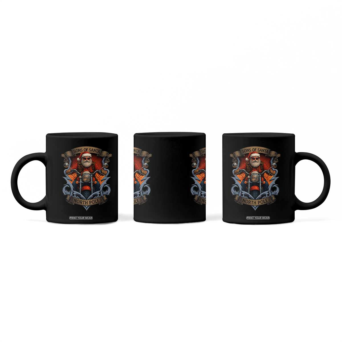 Funny Christmas Motorcycle Santa Coffee Mug Sons Of Santa North Pole Xmas Biker TS11 Print Your Wear