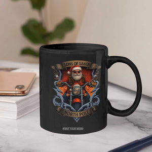 Funny Christmas Motorcycle Santa Coffee Mug Sons Of Santa North Pole Xmas Biker TS11 Print Your Wear