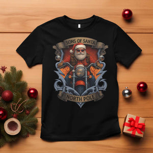 Funny Christmas Motorcycle Santa T Shirt Sons Of Santa North Pole Xmas Biker TS11 Black Print Your Wear