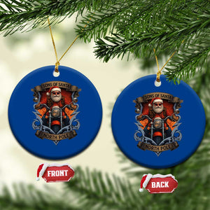 Funny Christmas Motorcycle Santa Ceramic Ornament Sons Of Santa North Pole Xmas Biker TS11 1pc Blue Print Your Wear