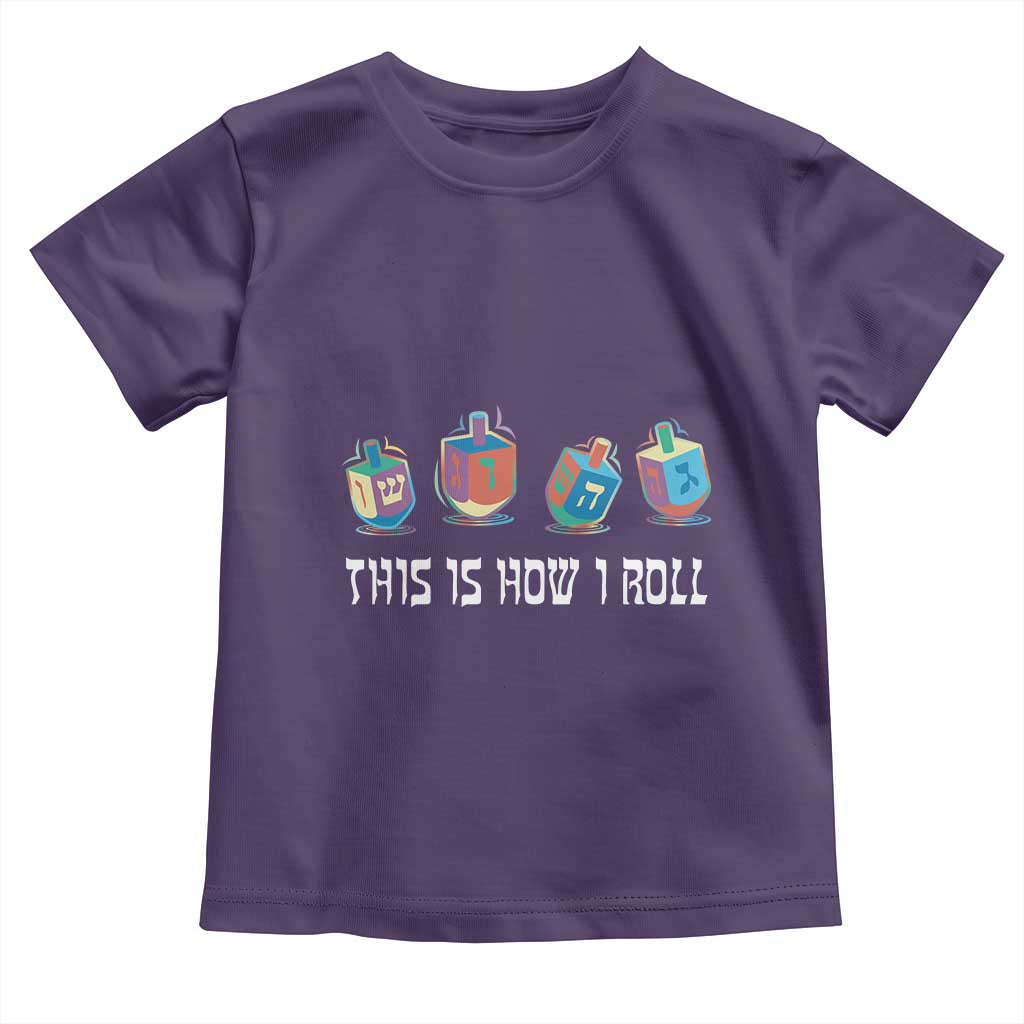 Funny Hanukkah Toddler T Shirt This Is How I Roll Dreidel Chanukah Jew TS11 Purple Print Your Wear