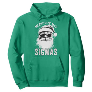 Funny Christmas Santa Hoodie Merry Rizzmas Sigmas Charisma Rizz Santa Claus TS11 Irish Green Print Your Wear
