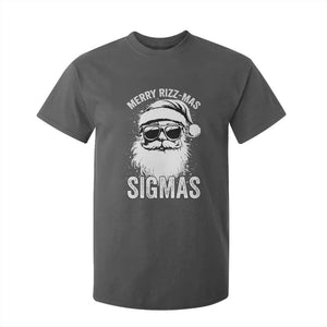 Funny Christmas Santa T Shirt For Kid Merry Rizzmas Sigmas Charisma Rizz Santa Claus TS11 Dark Heather Print Your Wear