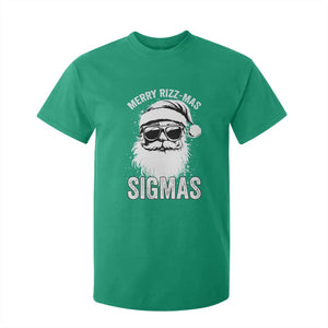 Funny Christmas Santa T Shirt For Kid Merry Rizzmas Sigmas Charisma Rizz Santa Claus TS11 Irish Green Print Your Wear