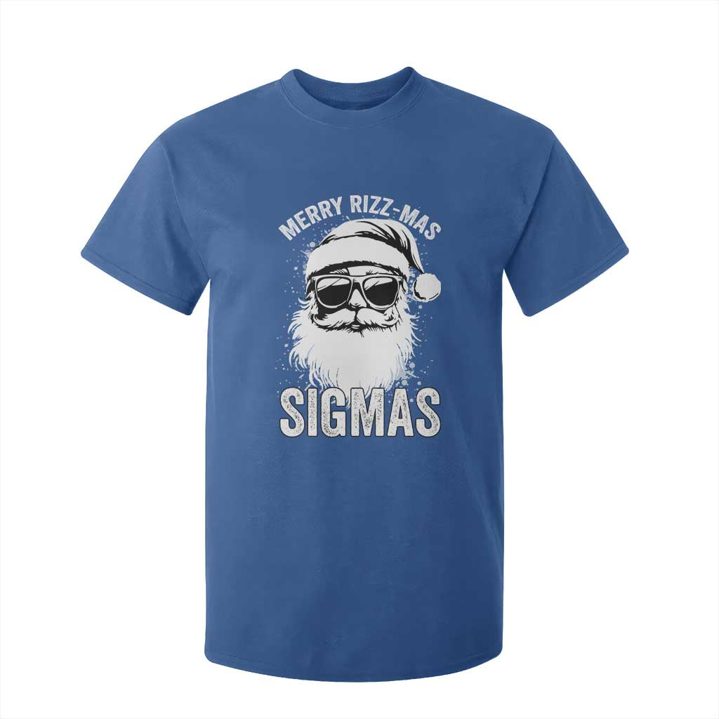 Funny Christmas Santa T Shirt For Kid Merry Rizzmas Sigmas Charisma Rizz Santa Claus TS11 Royal Blue Print Your Wear