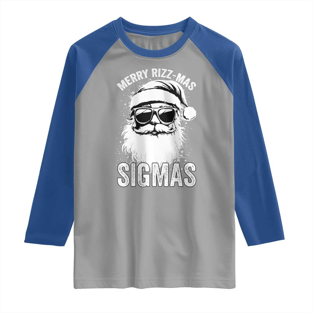 Funny Christmas Santa Raglan Shirt Merry Rizzmas Sigmas Charisma Rizz Santa Claus TS11 Sport Gray Royal Print Your Wear