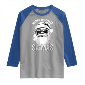 Funny Christmas Santa Raglan Shirt Merry Rizzmas Sigmas Charisma Rizz Santa Claus TS11 Sport Gray Royal Print Your Wear