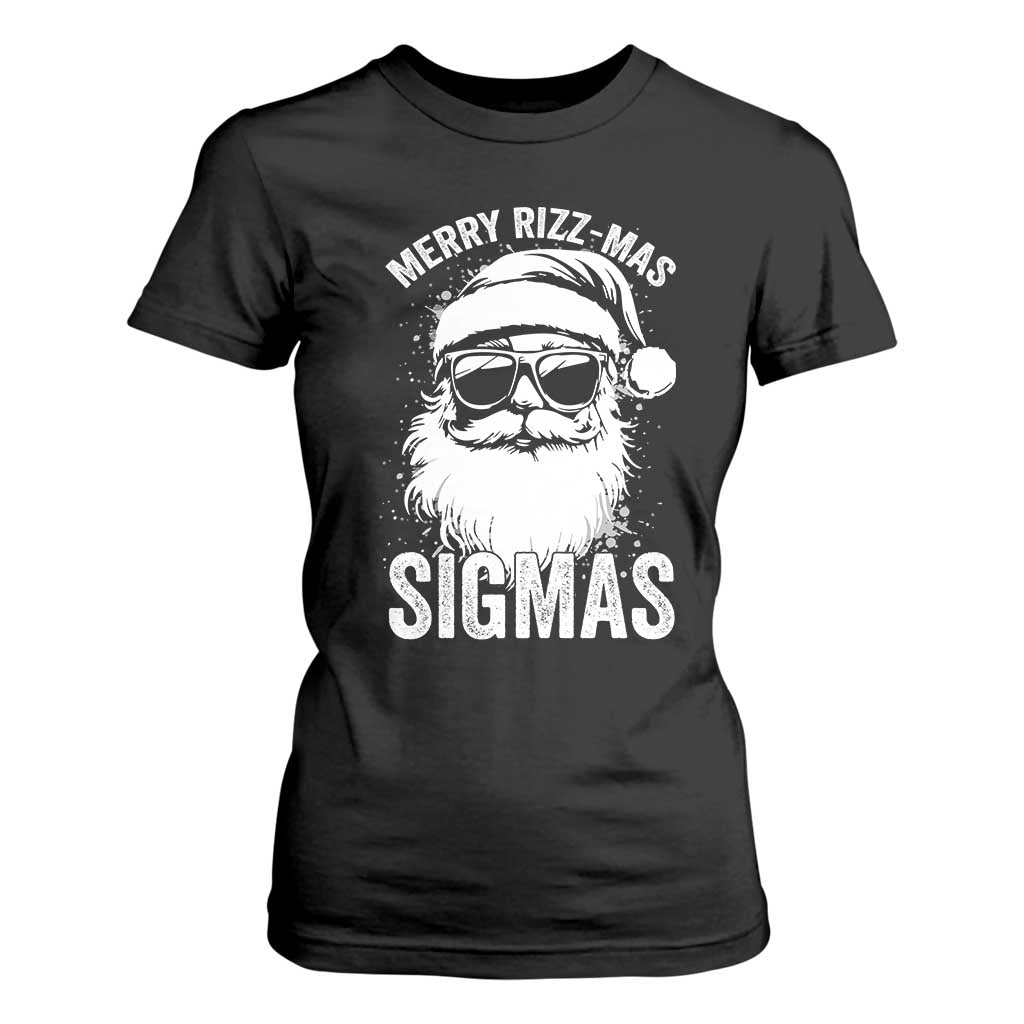 Funny Christmas Santa T Shirt For Women Merry Rizzmas Sigmas Charisma Rizz Santa Claus TS11 Black Print Your Wear