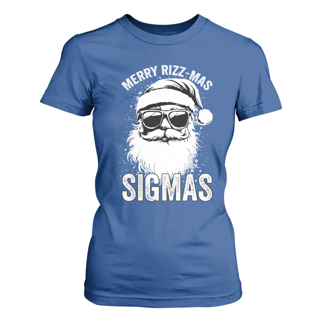 Funny Christmas Santa T Shirt For Women Merry Rizzmas Sigmas Charisma Rizz Santa Claus TS11 Royal Blue Print Your Wear