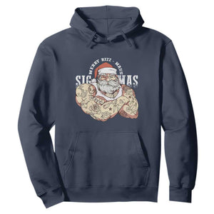Funny Christmas Santa Hoodie Merry Rizzmas Sigmas Charisma Rizz Santa TS11 Navy Print Your Wear
