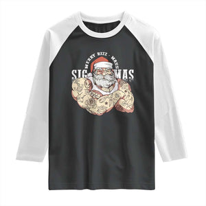 Funny Christmas Santa Raglan Shirt Merry Rizzmas Sigmas Charisma Rizz Santa TS11 Black White Print Your Wear