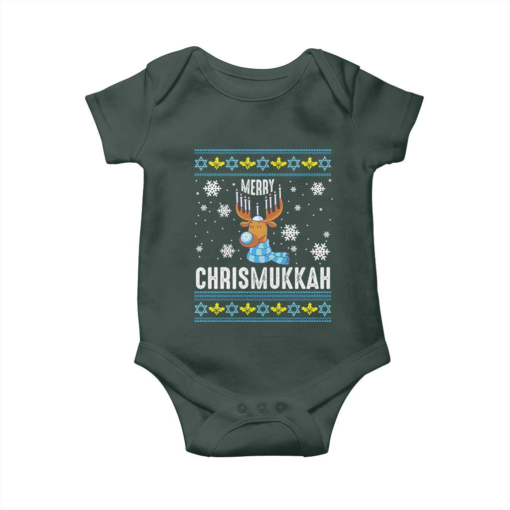 Funny Hanukkah Christmas Baby Onesie Merry Chrismukkah Reindeer David Stars Menorah TS11 Print Your Wear