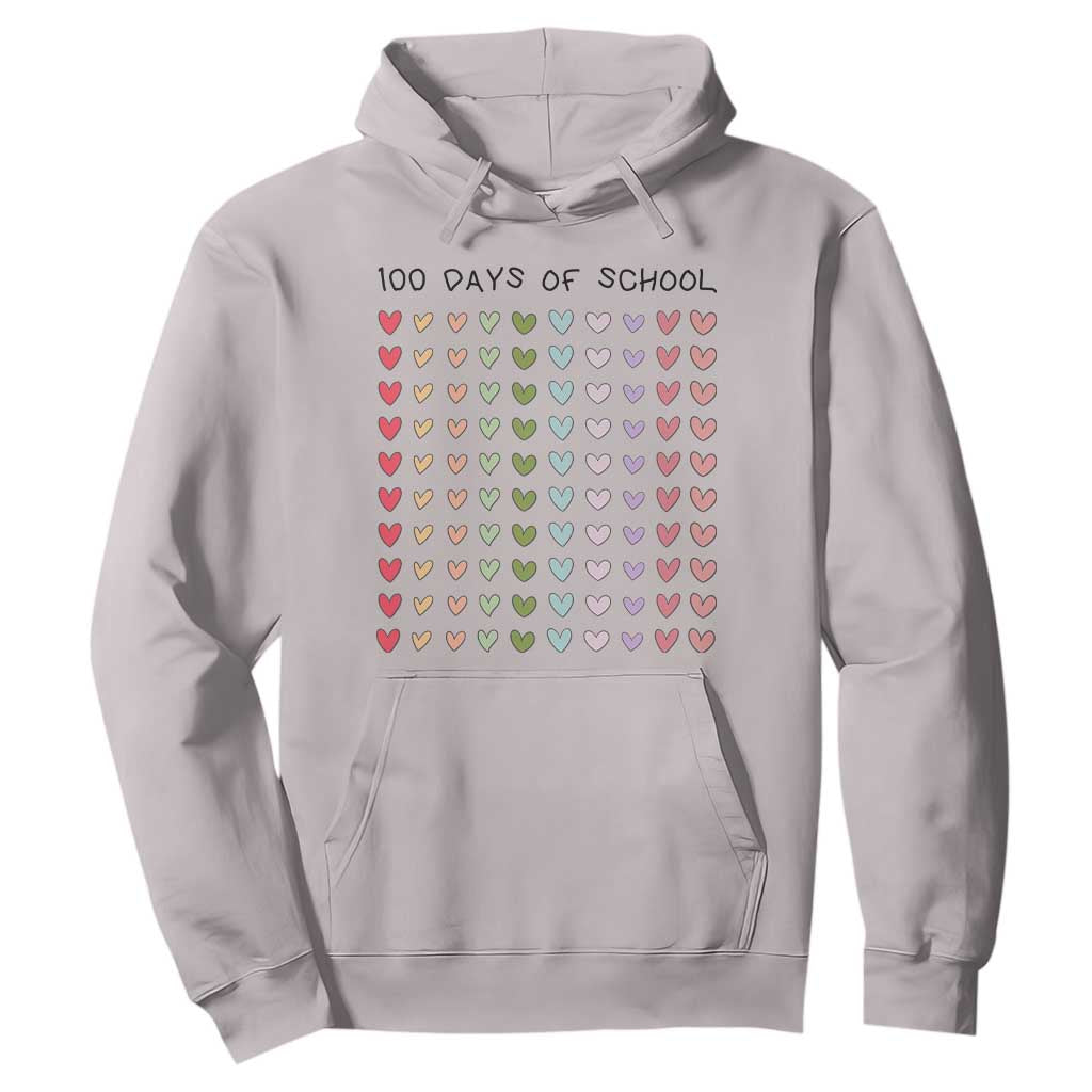 Funny 100 Days Of School Cute Pastel Heart Sketch Hoodie TS11 Ice Gray Print Your Wear