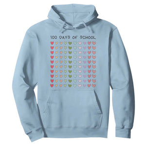Funny 100 Days Of School Cute Pastel Heart Sketch Hoodie TS11 Light Blue Print Your Wear