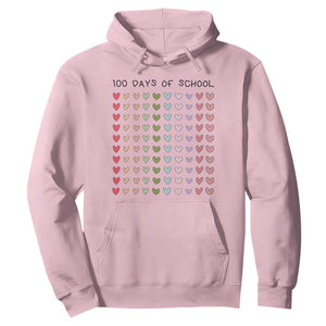 Funny 100 Days Of School Cute Pastel Heart Sketch Hoodie TS11 Light Pink Print Your Wear