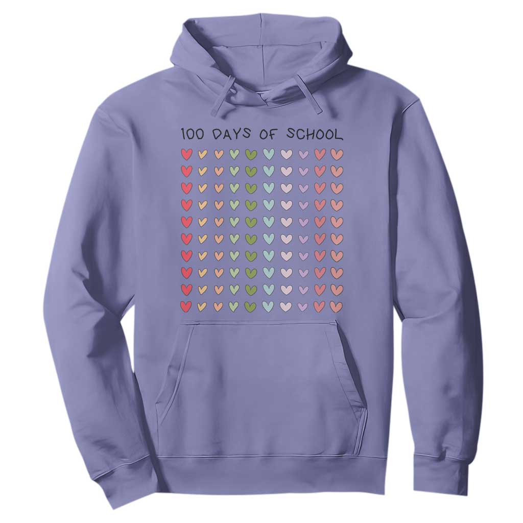 Funny 100 Days Of School Cute Pastel Heart Sketch Hoodie TS11 Violet Print Your Wear