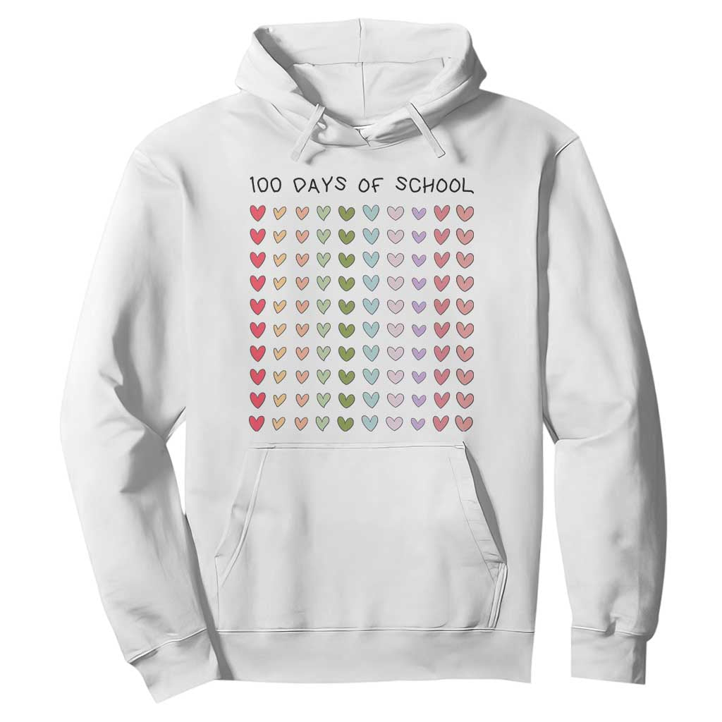 Funny 100 Days Of School Cute Pastel Heart Sketch Hoodie TS11 White Print Your Wear