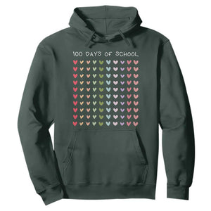 Funny 100 Days Of School Pastel Heart Sketch Hoodie TS11 Dark Forest Green Print Your Wear