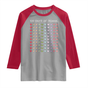 Funny 100 Days Of School Pastel Heart Sketch Raglan Shirt TS11 Sport Gray Red Print Your Wear