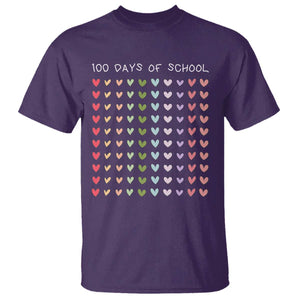 Funny 100 Days Of School Pastel Heart Sketch T Shirt TS11 Purple Print Your Wear