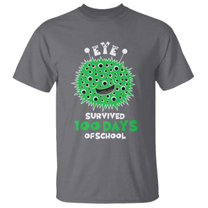 Funny Monster Virus Eye Survived 100 Days Of School T Shirt TS11 Charcoal Print Your Wear