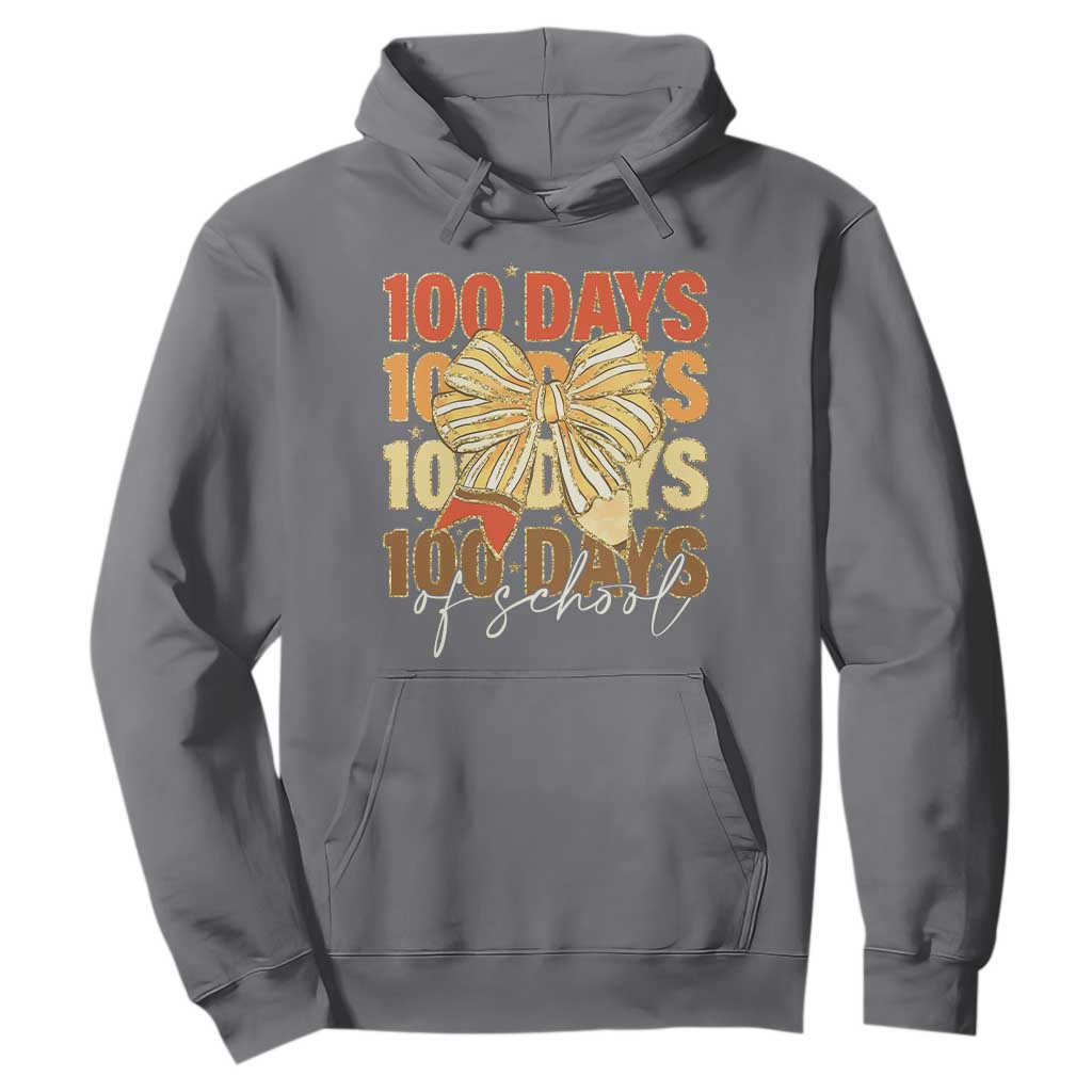 100 Days Of School Coquette Pencil Bow Hoodie TS11 Charcoal Print Your Wear