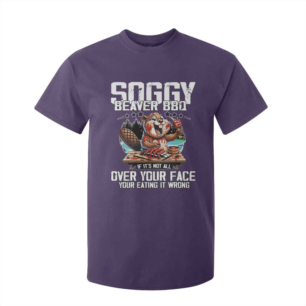 Funny Beaver Grilling T Shirt For Kid Soggy Beaver BBQ It's Not All Over Your Face TS11 Purple Print Your Wear