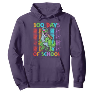 Funny 100 Days Of School T-Rex Dinosaur Hoodie TS11 Purple Print Your Wear