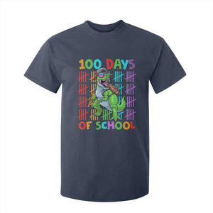 Funny 100 Days Of School T-Rex Dinosaur T Shirt For Kid TS11 Navy Print Your Wear