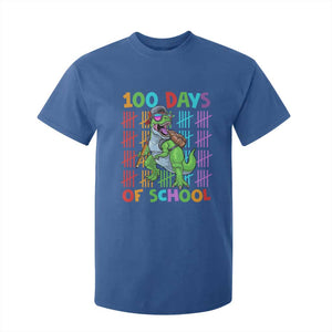 Funny 100 Days Of School T-Rex Dinosaur T Shirt For Kid TS11 Royal Blue Print Your Wear