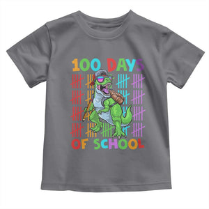 Funny 100 Days Of School T-Rex Dinosaur Toddler T Shirt TS11 Charcoal Print Your Wear