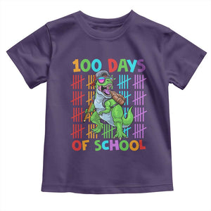 Funny 100 Days Of School T-Rex Dinosaur Toddler T Shirt TS11 Purple Print Your Wear