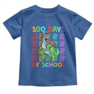 Funny 100 Days Of School T-Rex Dinosaur Toddler T Shirt TS11 Royal Blue Print Your Wear