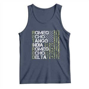 Retired 2025 Military Phonetic Alphabet Retirement Tank Top Vintage Camouflage Flag TS11 Navy Print Your Wear