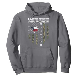 Funny United States Air Force Retired Hoodie Camo American Flag Fighter TS11 Charcoal Print Your Wear