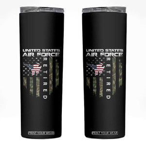 Funny United States Air Force Retired Skinny Tumbler Camo American Flag Fighter TS11 Black Print Your Wear