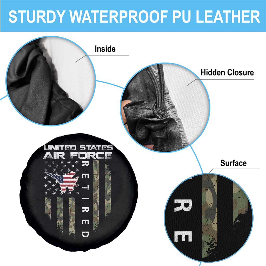 Funny United States Air Force Retired Spare Tire Cover Camo American Flag Fighter TS11 Print Your Wear