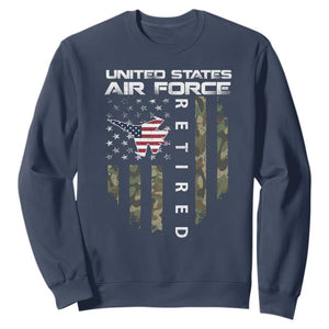Funny United States Air Force Retired Sweatshirt Camo American Flag Fighter TS11 Navy Print Your Wear