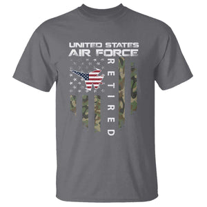 Funny United States Air Force Retired T Shirt Camo American Flag Fighter TS11 Charcoal Print Your Wear