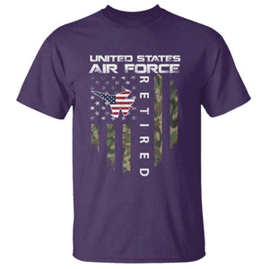 Funny United States Air Force Retired T Shirt Camo American Flag Fighter TS11 Purple Print Your Wear