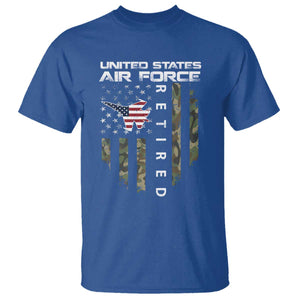 Funny United States Air Force Retired T Shirt Camo American Flag Fighter TS11 Royal Blue Print Your Wear